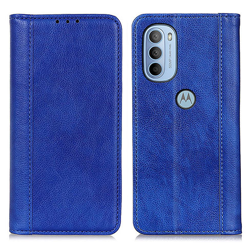 Handytasche Stand Schutzhülle Flip Leder Hülle D03Y für Motorola Moto G31 Blau