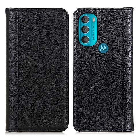 Handytasche Stand Schutzhülle Flip Leder Hülle D03Y für Motorola Moto G71 5G Schwarz