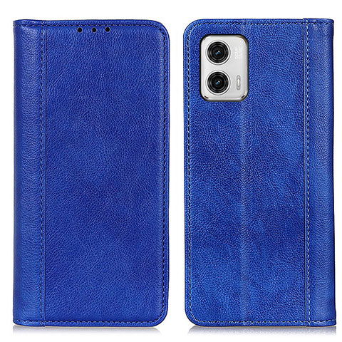 Handytasche Stand Schutzhülle Flip Leder Hülle D03Y für Motorola Moto G73 5G Blau