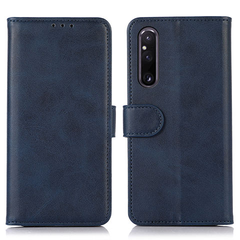 Handytasche Stand Schutzhülle Flip Leder Hülle D03Y für Sony Xperia 1 V Blau