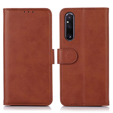 Handytasche Stand Schutzhülle Flip Leder Hülle D03Y für Sony Xperia 1 V Braun