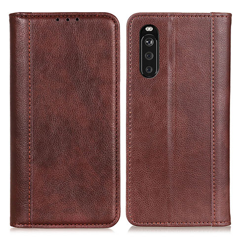 Handytasche Stand Schutzhülle Flip Leder Hülle D03Y für Sony Xperia 10 III Braun