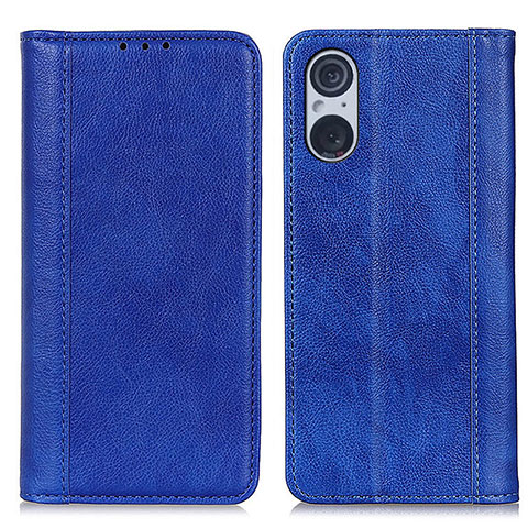 Handytasche Stand Schutzhülle Flip Leder Hülle D03Y für Sony Xperia 5 V Blau