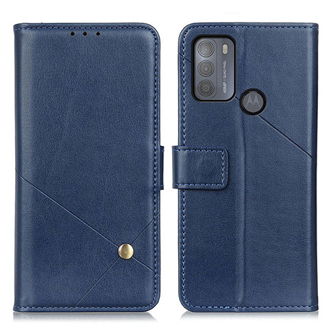 Handytasche Stand Schutzhülle Flip Leder Hülle D04Y für Motorola Moto G50 Blau