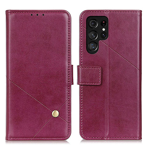 Handytasche Stand Schutzhülle Flip Leder Hülle D04Y für Samsung Galaxy S22 Ultra 5G Violett