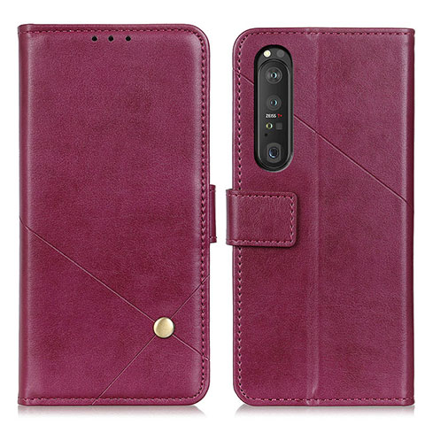 Handytasche Stand Schutzhülle Flip Leder Hülle D04Y für Sony Xperia 1 III Violett