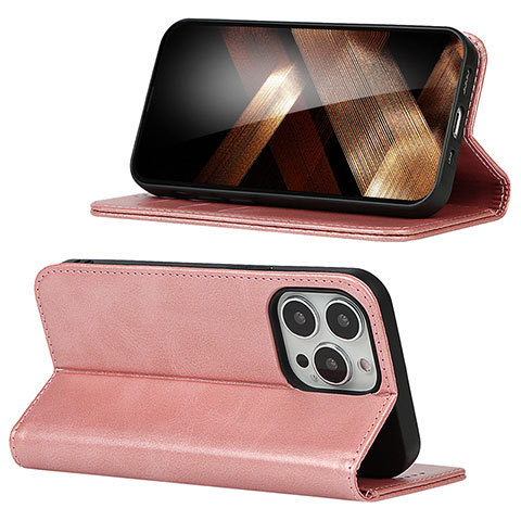 Handytasche Stand Schutzhülle Flip Leder Hülle D05T für Apple iPhone 13 Pro Max Rosa