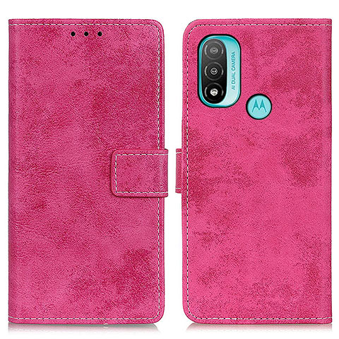 Handytasche Stand Schutzhülle Flip Leder Hülle D05Y für Motorola Moto E40 Pink