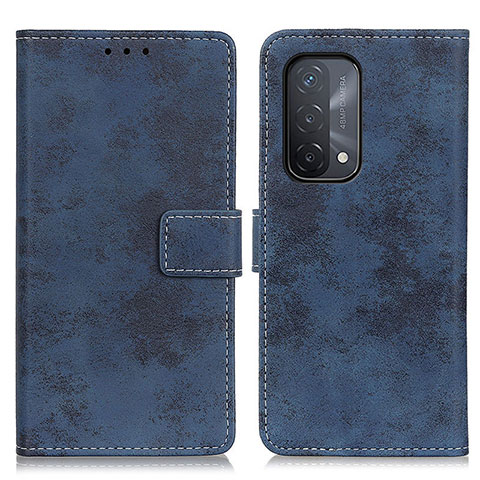 Handytasche Stand Schutzhülle Flip Leder Hülle D05Y für Oppo A54 5G Blau