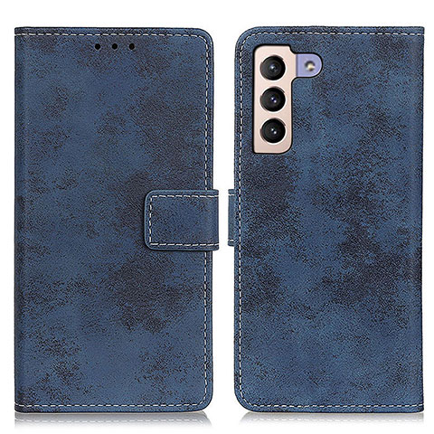 Handytasche Stand Schutzhülle Flip Leder Hülle D05Y für Samsung Galaxy S21 5G Blau