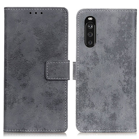 Handytasche Stand Schutzhülle Flip Leder Hülle D05Y für Sony Xperia 10 III Grau