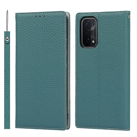 Handytasche Stand Schutzhülle Flip Leder Hülle D06T für OnePlus Nord N200 5G Cyan