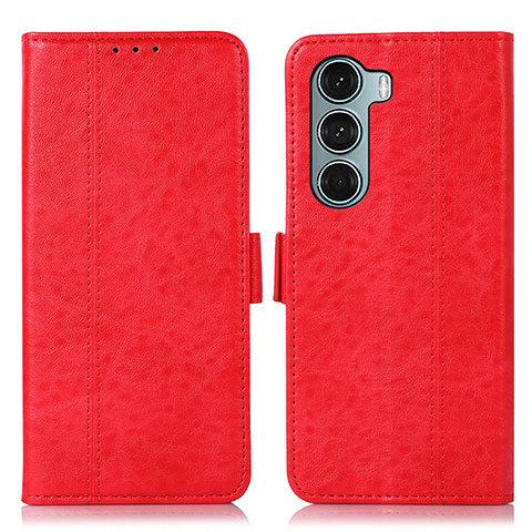 Handytasche Stand Schutzhülle Flip Leder Hülle D06Y für Motorola Moto G200 5G Rot