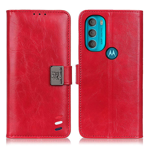 Handytasche Stand Schutzhülle Flip Leder Hülle D06Y für Motorola Moto G71 5G Rot