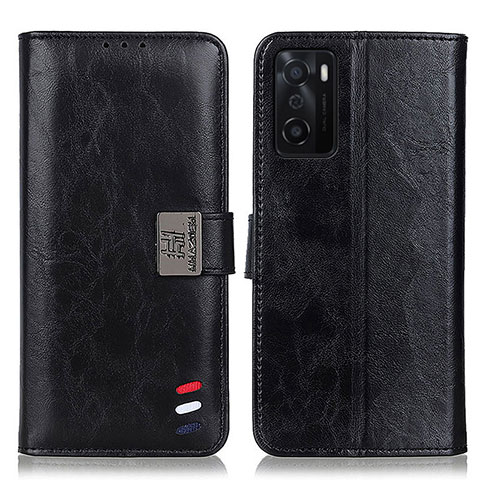 Handytasche Stand Schutzhülle Flip Leder Hülle D06Y für Oppo A55S 5G Schwarz