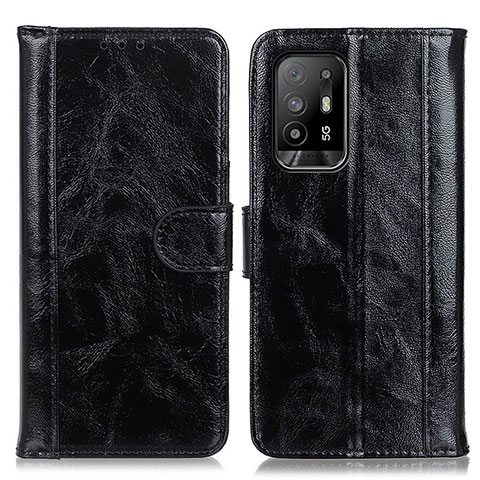 Handytasche Stand Schutzhülle Flip Leder Hülle D07Y für Oppo A95 5G Schwarz