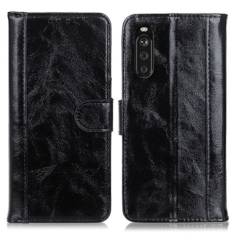 Handytasche Stand Schutzhülle Flip Leder Hülle D07Y für Sony Xperia 10 III Lite Schwarz