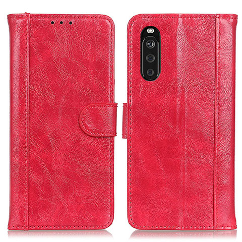 Handytasche Stand Schutzhülle Flip Leder Hülle D07Y für Sony Xperia 10 III Rot