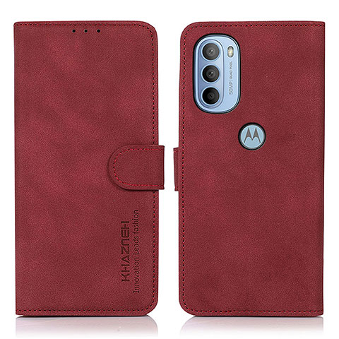 Handytasche Stand Schutzhülle Flip Leder Hülle D08Y für Motorola Moto G31 Rot