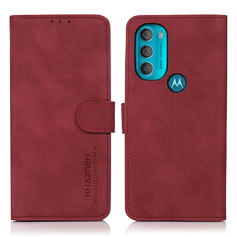 Handytasche Stand Schutzhülle Flip Leder Hülle D08Y für Motorola Moto G71 5G Rot