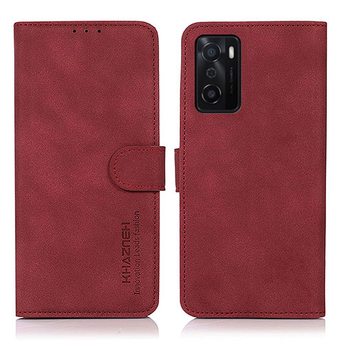 Handytasche Stand Schutzhülle Flip Leder Hülle D08Y für Oppo A55S 5G Rot