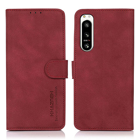 Handytasche Stand Schutzhülle Flip Leder Hülle D08Y für Sony Xperia 5 IV Rot