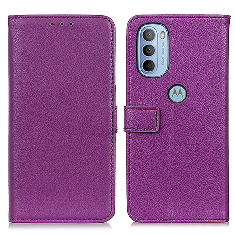 Handytasche Stand Schutzhülle Flip Leder Hülle D09Y für Motorola Moto G31 Violett