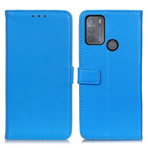 Handytasche Stand Schutzhülle Flip Leder Hülle D09Y für Motorola Moto G50 Hellblau