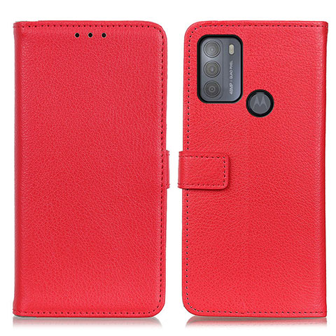 Handytasche Stand Schutzhülle Flip Leder Hülle D09Y für Motorola Moto G50 Rot