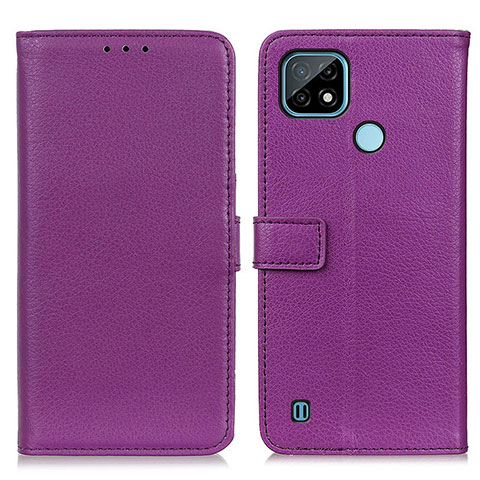 Handytasche Stand Schutzhülle Flip Leder Hülle D09Y für Realme C21 Violett