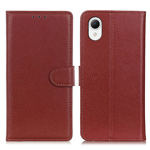 Handytasche Stand Schutzhülle Flip Leder Hülle D09Y für Samsung Galaxy A23e 5G Braun