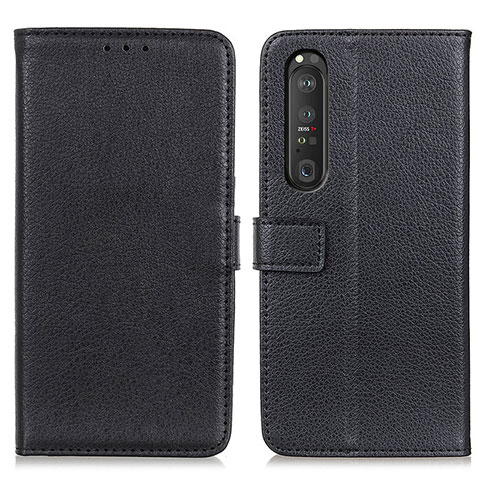 Handytasche Stand Schutzhülle Flip Leder Hülle D09Y für Sony Xperia 1 III Schwarz