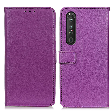 Handytasche Stand Schutzhülle Flip Leder Hülle D09Y für Sony Xperia 1 III Violett