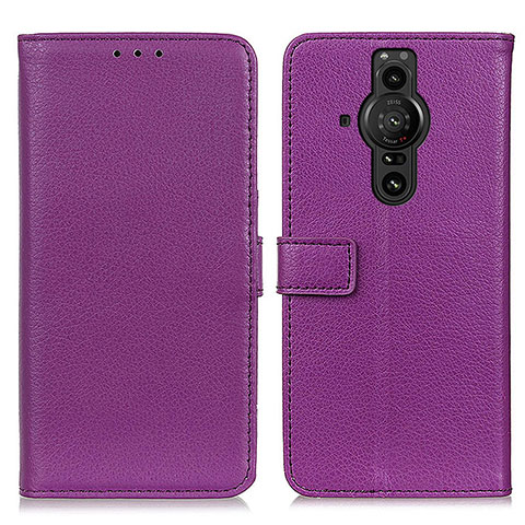 Handytasche Stand Schutzhülle Flip Leder Hülle D09Y für Sony Xperia PRO-I Violett