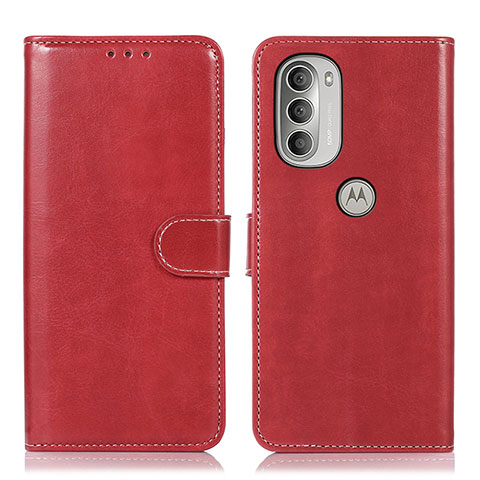 Handytasche Stand Schutzhülle Flip Leder Hülle D10Y für Motorola Moto G51 5G Rot