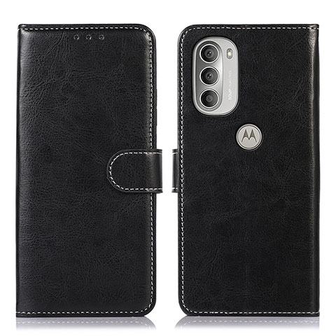 Handytasche Stand Schutzhülle Flip Leder Hülle D10Y für Motorola Moto G51 5G Schwarz