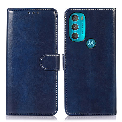 Handytasche Stand Schutzhülle Flip Leder Hülle D10Y für Motorola Moto G71 5G Blau