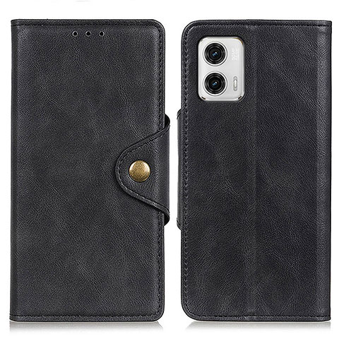 Handytasche Stand Schutzhülle Flip Leder Hülle D10Y für Motorola Moto G73 5G Schwarz