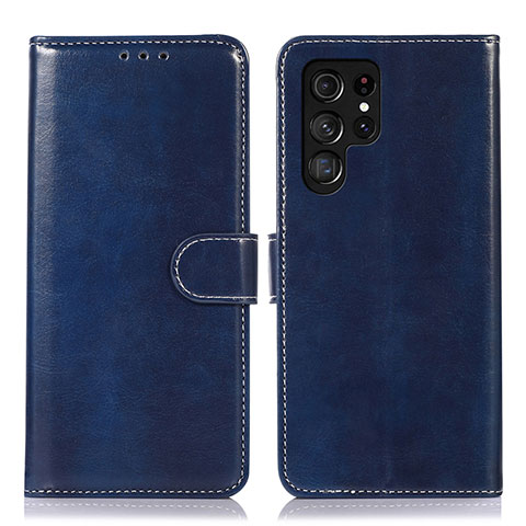 Handytasche Stand Schutzhülle Flip Leder Hülle D10Y für Samsung Galaxy S21 Ultra 5G Blau