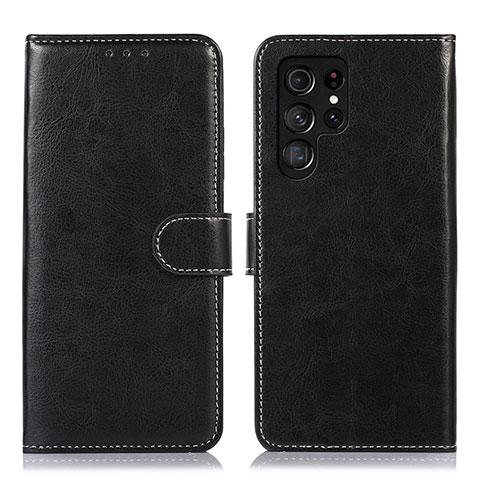 Handytasche Stand Schutzhülle Flip Leder Hülle D10Y für Samsung Galaxy S21 Ultra 5G Schwarz