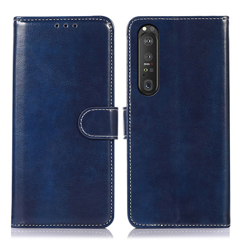 Handytasche Stand Schutzhülle Flip Leder Hülle D10Y für Sony Xperia 1 III Blau