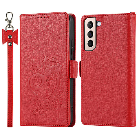 Handytasche Stand Schutzhülle Flip Leder Hülle D11T für Samsung Galaxy S23 5G Rot