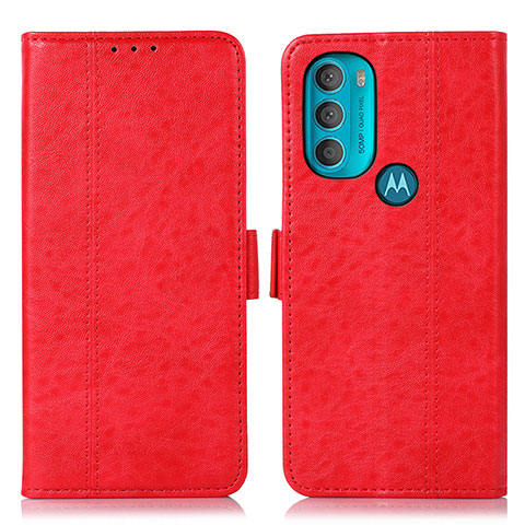 Handytasche Stand Schutzhülle Flip Leder Hülle D11Y für Motorola Moto G71 5G Rot