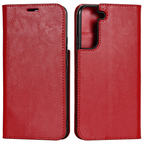 Handytasche Stand Schutzhülle Flip Leder Hülle D13T für Samsung Galaxy S21 5G Rot