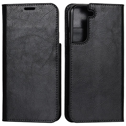 Handytasche Stand Schutzhülle Flip Leder Hülle D13T für Samsung Galaxy S21 5G Schwarz