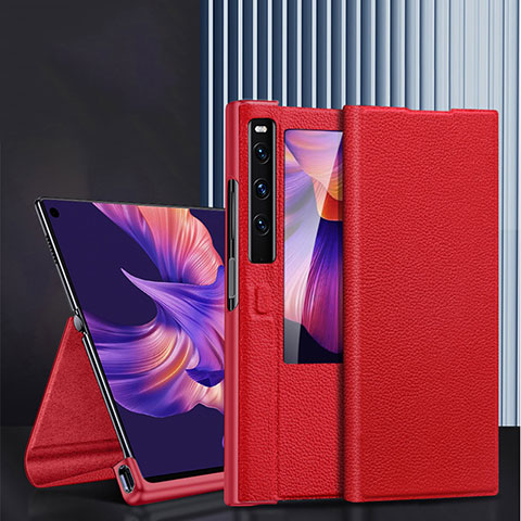 Handytasche Stand Schutzhülle Flip Leder Hülle DL3 für Huawei Mate Xs 2 Rot