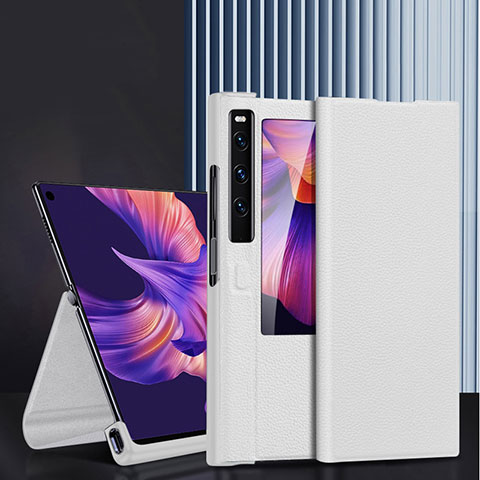 Handytasche Stand Schutzhülle Flip Leder Hülle DL3 für Huawei Mate Xs 2 Weiß