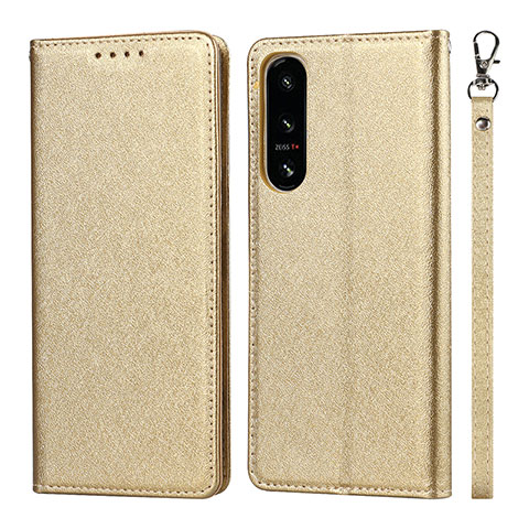 Handytasche Stand Schutzhülle Flip Leder Hülle DT1 für Sony Xperia 5 IV Gold