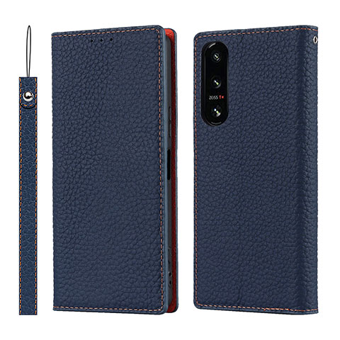 Handytasche Stand Schutzhülle Flip Leder Hülle DT2 für Sony Xperia 5 IV Blau