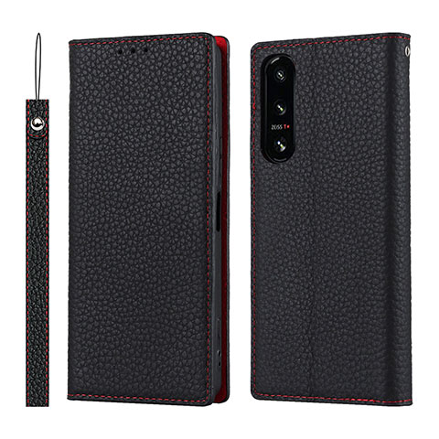 Handytasche Stand Schutzhülle Flip Leder Hülle DT2 für Sony Xperia 5 IV Schwarz